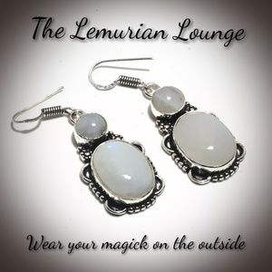 Handmade Boho Gypsy Rainbow Moonstone Earings